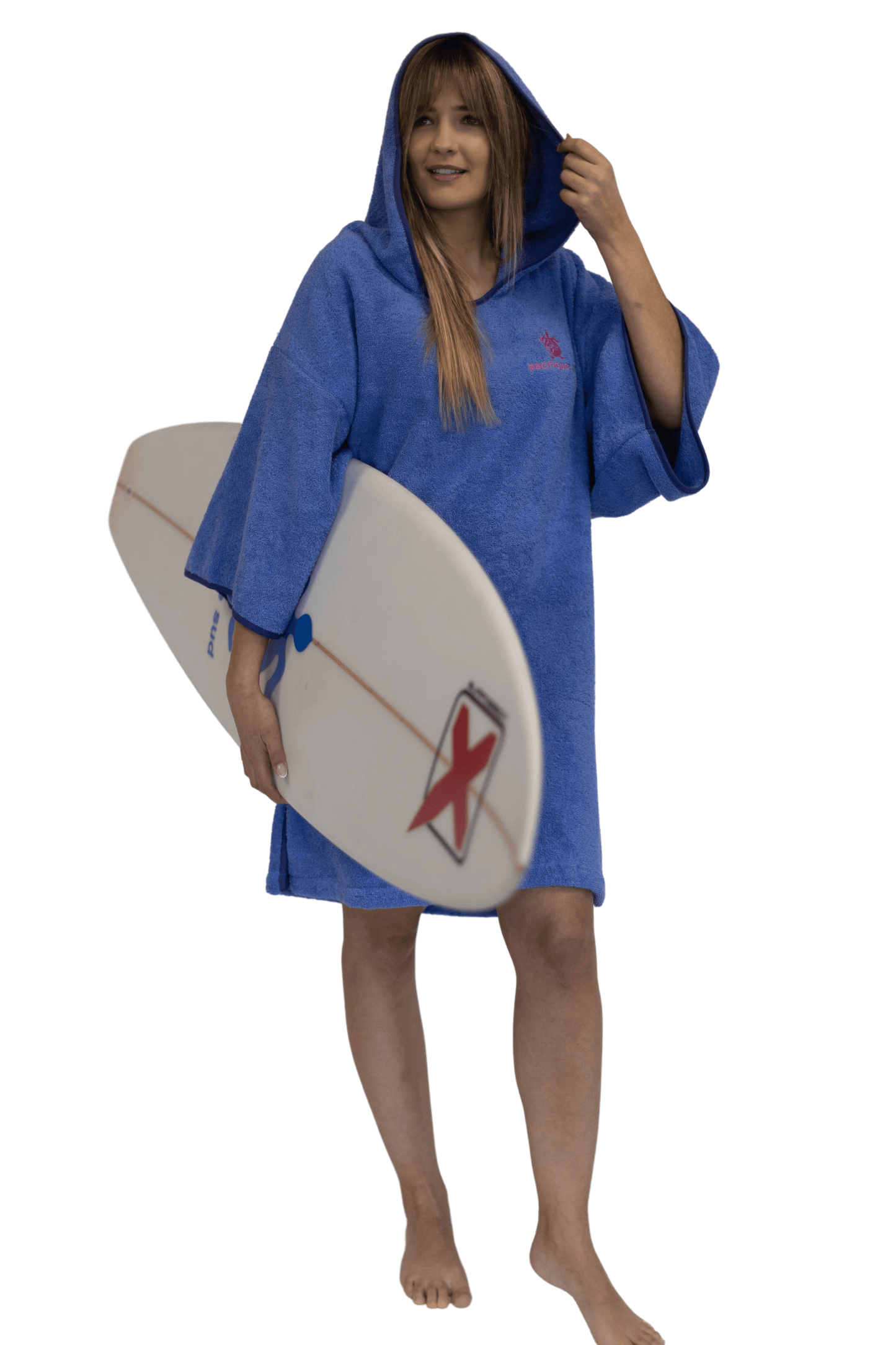 Lila Surf-Poncho – Einheitsgröße – mit Ärmeln