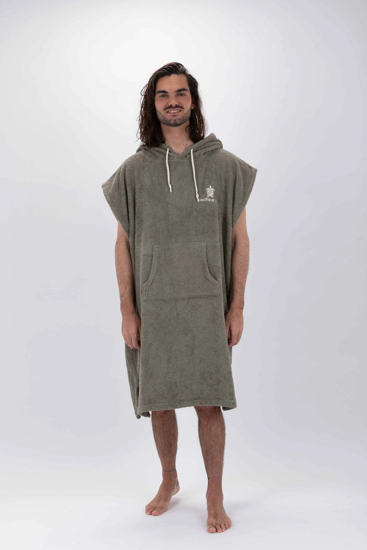 Green Surf Poncho - Large Size - Cotton - Sleeveless