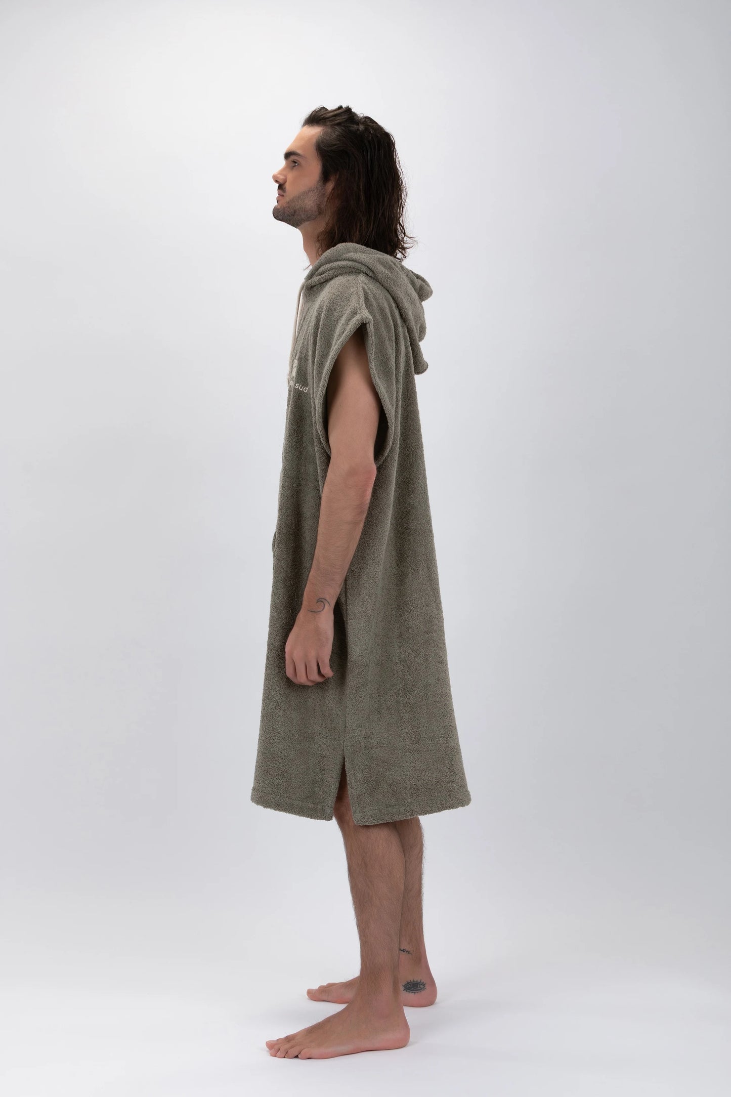 Green Surf Poncho - Large Size - Cotton - Sleeveless
